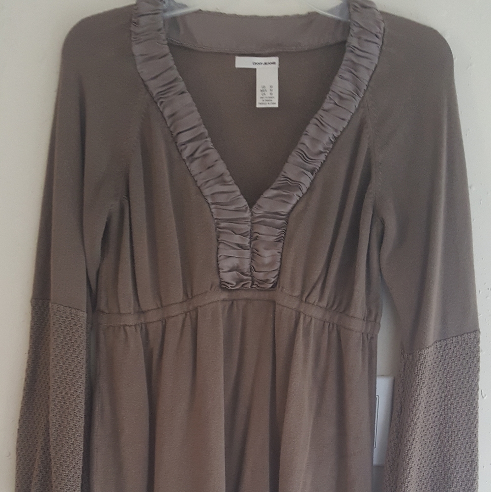 DKNY JEANS Long Sleeve V-neck Sweater